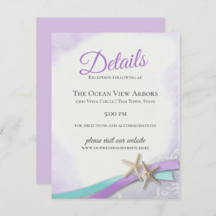 Convites Detalhes e informações sobre Starfish e Lace Purpl