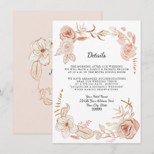 Convites Detalhes em Terracota Floral com Aquarela Rosa no 