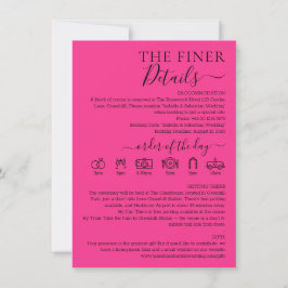 Convites Detalhes Finos de Casamento Rosa Vibrante Fuchsia