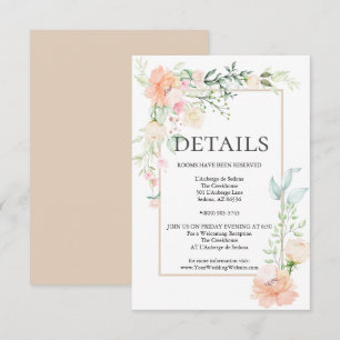 Convites DETALHES  Pastel Coral Ivory Floral Spray
