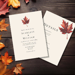 Convites Detalhes Simples De Casamento De Creme De Folha Mí