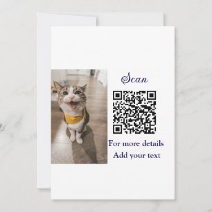 Convites Detalhes simples do nome do animal QR código adici