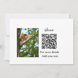 Convites Detalhes simples do nome do animal QR código adici