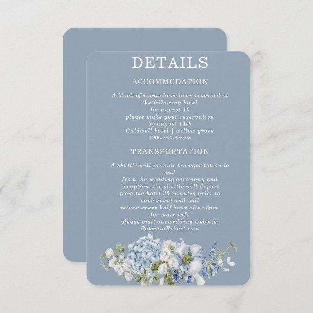 Convites Detalhes Verde Salvia e Azul Desbotado (Frente/Verso)