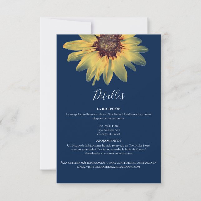 Convites Detalles Rústicos de Girasol Tarjeta de Cerramient (Frente)