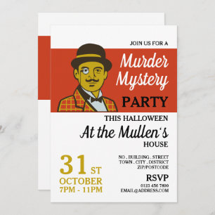 Convites Detetive Clássico, Mistério de Assassinato Festa d