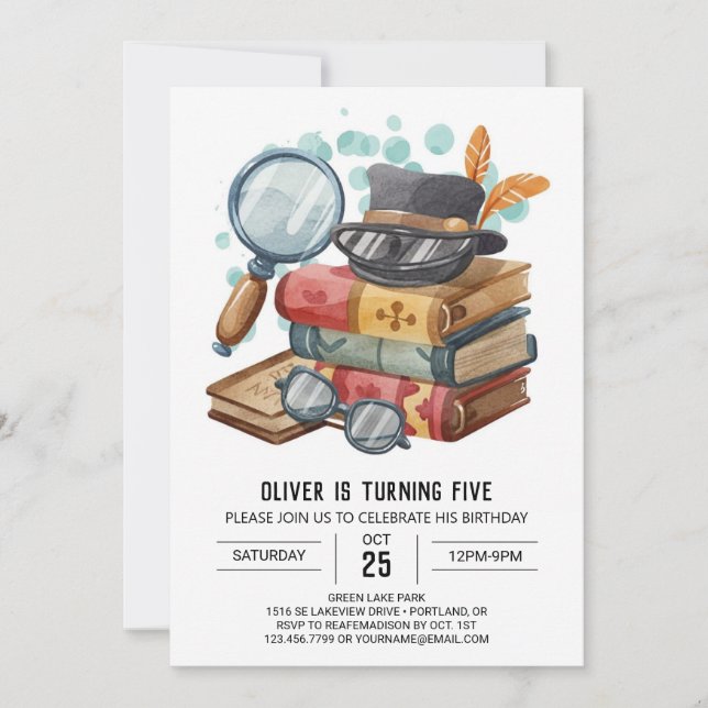 Convites Detetive Digital Spy Birthday (Frente)