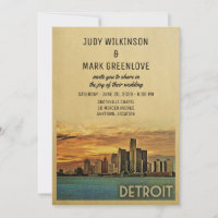 Detroit Wedding Invitation Michigan