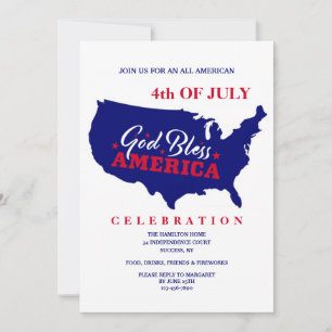 Convites Deus Abençoe a América 4 de Julho