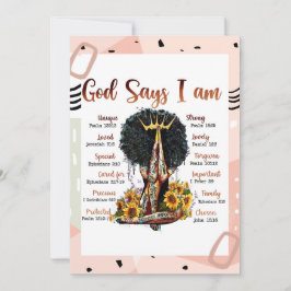 Convites Deus diz que eu sou cristã negra Melanin Sista