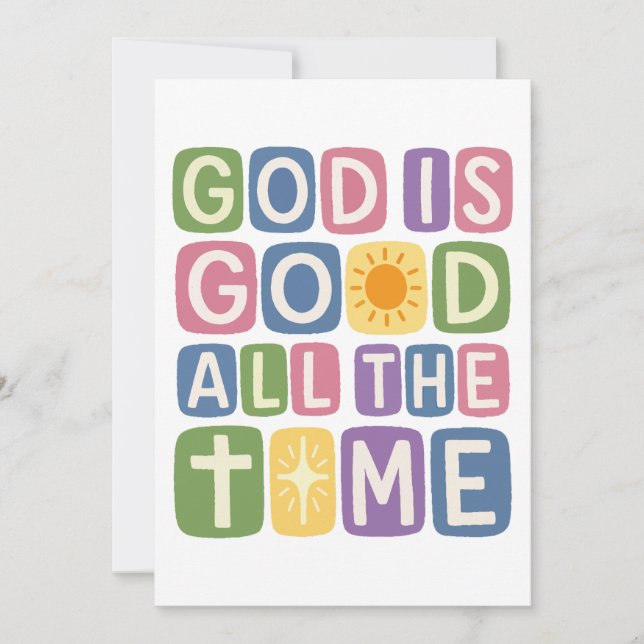 Convites Deus é bom O tempo todo Fé retrô (Frente)