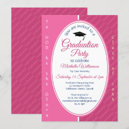 Convites DEUS SERÁ O Pink Graduado em GLÓRIA