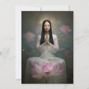 Convites Deusa Eetérea Quan Yin Floral de Alta Frequência