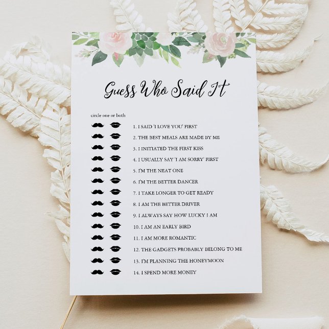 Convites DEVON Adivinha Quem Disse Isso Jogo Chá de panela (Criador carregado)