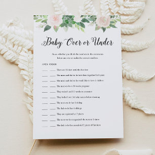 Convites DEVON Baby Over Or under Chá de fraldas Game Card