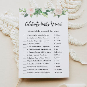 Convites Devon Floral Celebrity Baby Name Game - Jogo do Ch