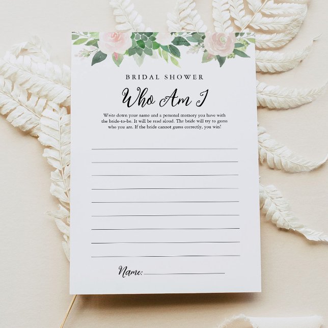 Convites DEVON Greenery Quem Sou Eu Chá de panela Jogo (Criador carregado)