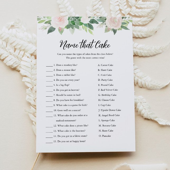 Convites DEVON - Nome que Cake Chá de panela Game Card (Criador carregado)