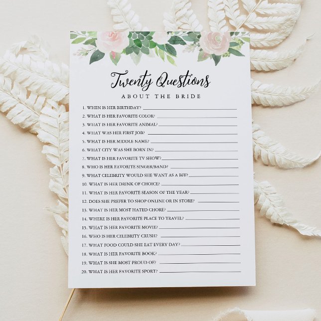 Convites DEVON Vinte perguntas sobre o jogo da noiva (Criador carregado)