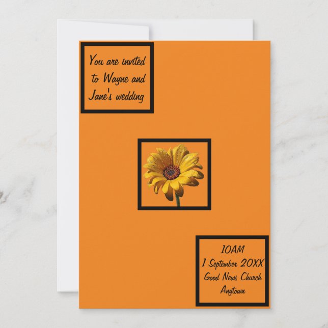 Convites Dew Drops Daisy Wedding (Frente)