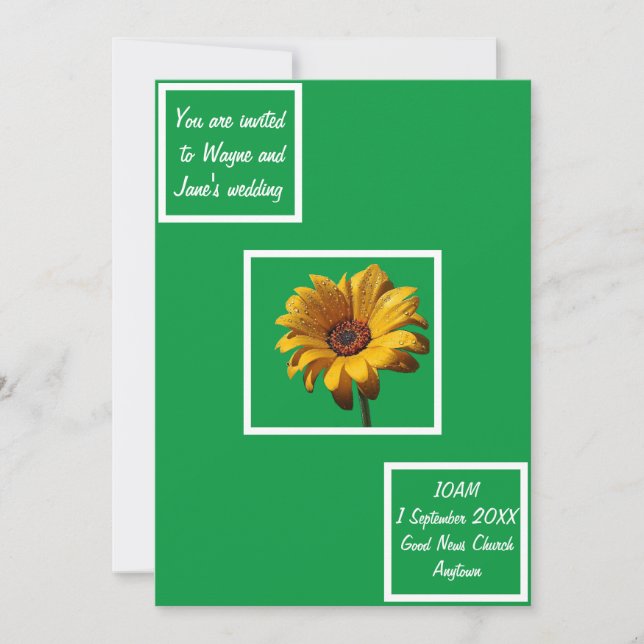 Convites Dew Drops Daisy Wedding (Frente)