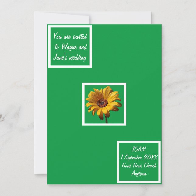 Convites Dew Drops Daisy Wedding (Frente)