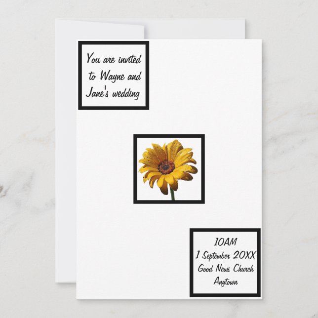 Convites Dew Drops Daisy Wedding (Frente)