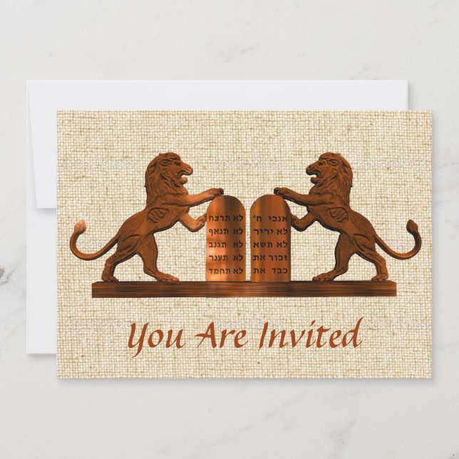Convites Dez Mandamentos e Lions Bar/Bat Mitzvah (Frente)
