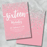 Convites Dezesseis Colírio Elegante, Colírio, Rosa, 16<br><div class="desc">Introduzindo um vibrante e na moda Doce 16 convites de aniversário que é perfeito para celebrar 16 anos de estilo. Este design alegre apresenta uma mistura de confete cor-de-rosa e cinza, trazendo uma vibração viva e feminina ao convite. "Doce Dezesseis" é belamente exibido em roteiros no topo, definindo o palco...</div>