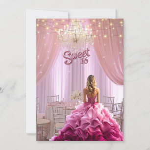 Convites Dezesseis Luzes Brilhantes Rosa