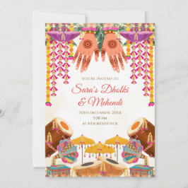 Convites Dholki Convite de Henna Digital, Digital