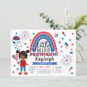 Convites Dia 4 de julho Menina Independente