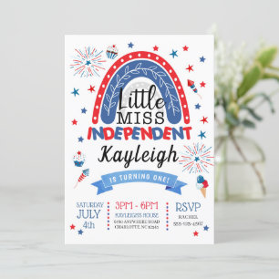 Convites Dia 4 de julho Menina Independente