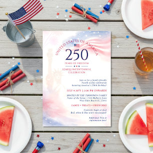 Convites Dia 4 de Julho Patriótico 250º Dia da Independênci