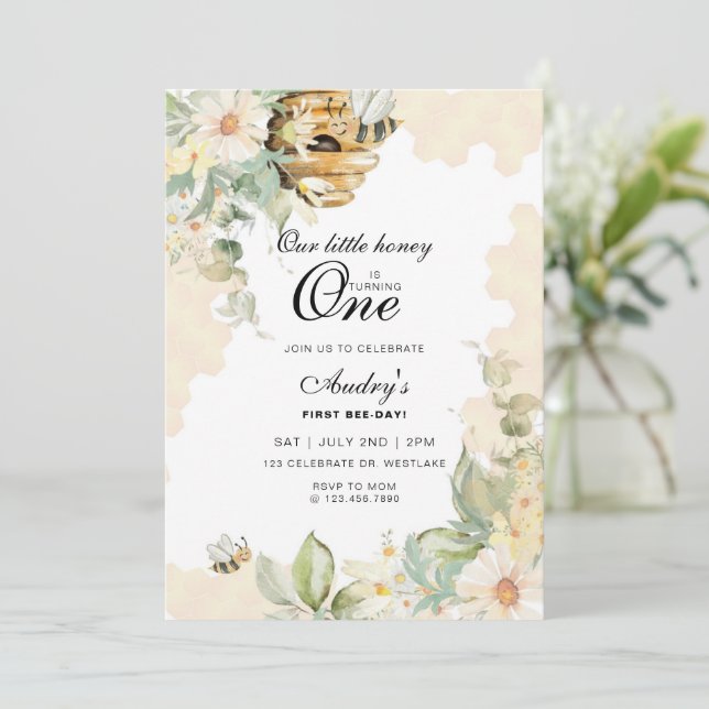 Convites Dia da Abelha, Primeiro tema de Abelhas de Anivers (Em pé/Frente)