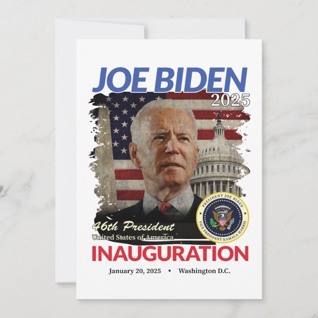Convites Dia da Inauguração 2025, Joe Biden View Party (Frente)