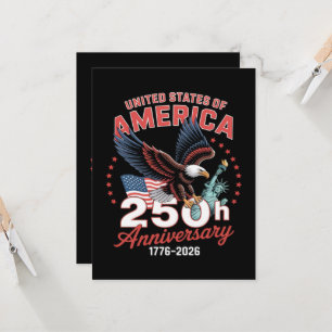 Convites Dia da Independência 250º Aniversário EUA Patrióti