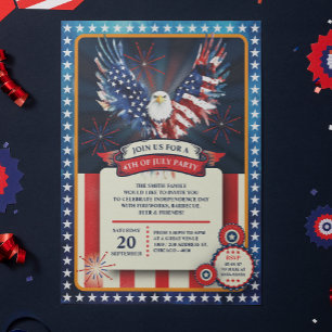 Convites Dia da Independência Americana 4 de julho - Dia da