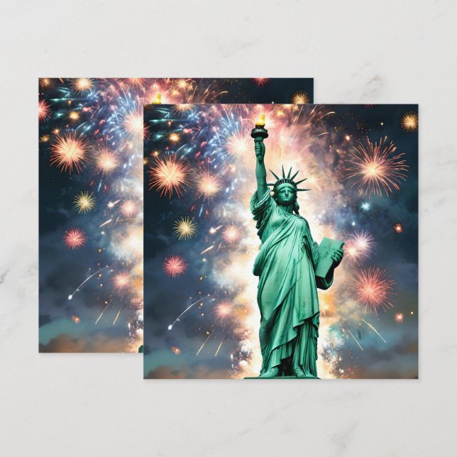 Convites Dia Da Independência Dos Fogos De Artifício Da Lib (Frente/Verso)