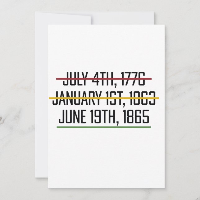 Convites Dia da Independência Juneteenth História Negra   (Frente)