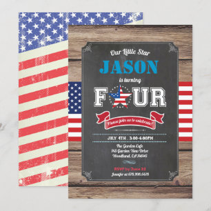 Convites Dia da Independência Menino do 4º aniversário que 