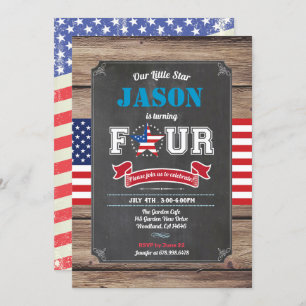 Convites Dia da Independência Rapaz 4 anos fazendo 4 anos