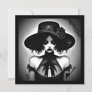 Convites Dia das Bruxas da Garota Gótica