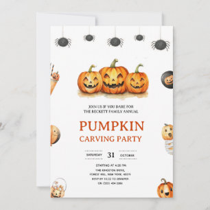 Convites Dia das Bruxas do Festa de Pumpkin da Família Anua
