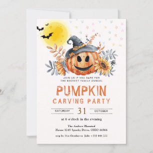 Convites Dia das Bruxas do Festa de Pumpkin da Família Anua