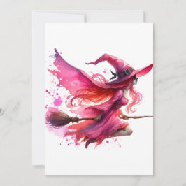 Convites dia das bruxas rosa das halloween