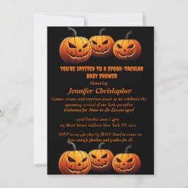 Convites Dia das Bruxas Spooktaculares de Pumpkin Preto e L