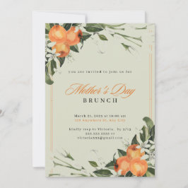 Convites Dia das Mães Elegantes Laranja e Verde