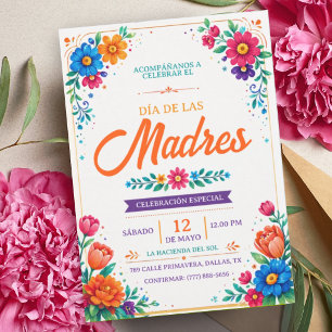 Convites Dia das Mães Floral Fiesta Latina