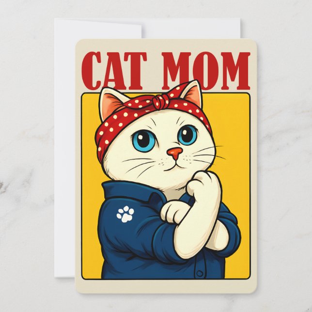 Convites Dia das Mães Mamãe Gata (Frente)